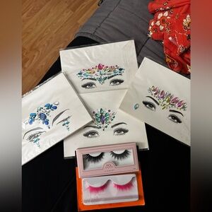 Face Gems, Eyelashes, and Eyeliner Bundle